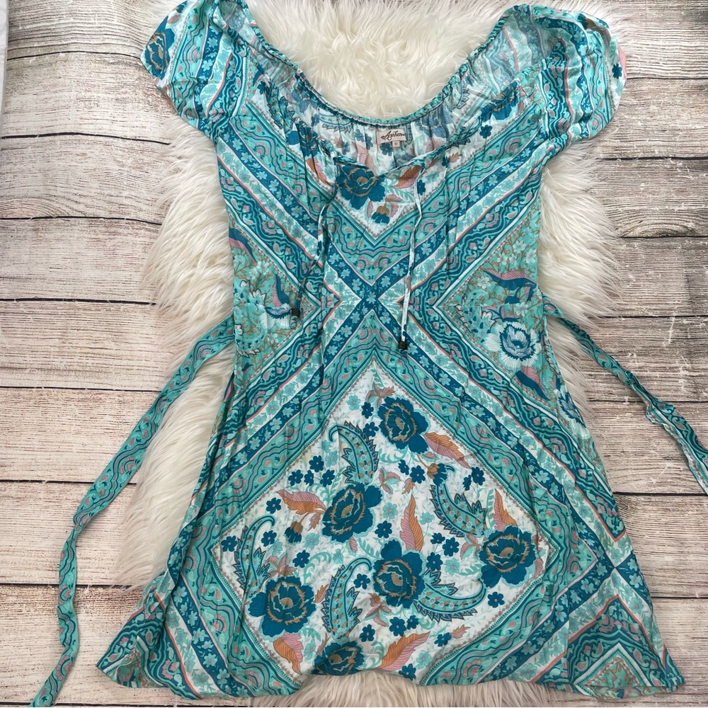 Arnhem Azalea Mini Dress Off Shoulder Flutter Sleeve Boho Flowy